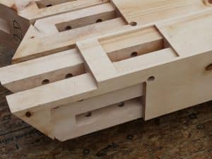 Maine white pine timber joinery